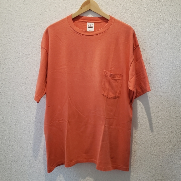 Vintage 1990s Gap Pocket T-Shirt Mens Sz XL Short Sleeve Peach - Picture 1 of 6